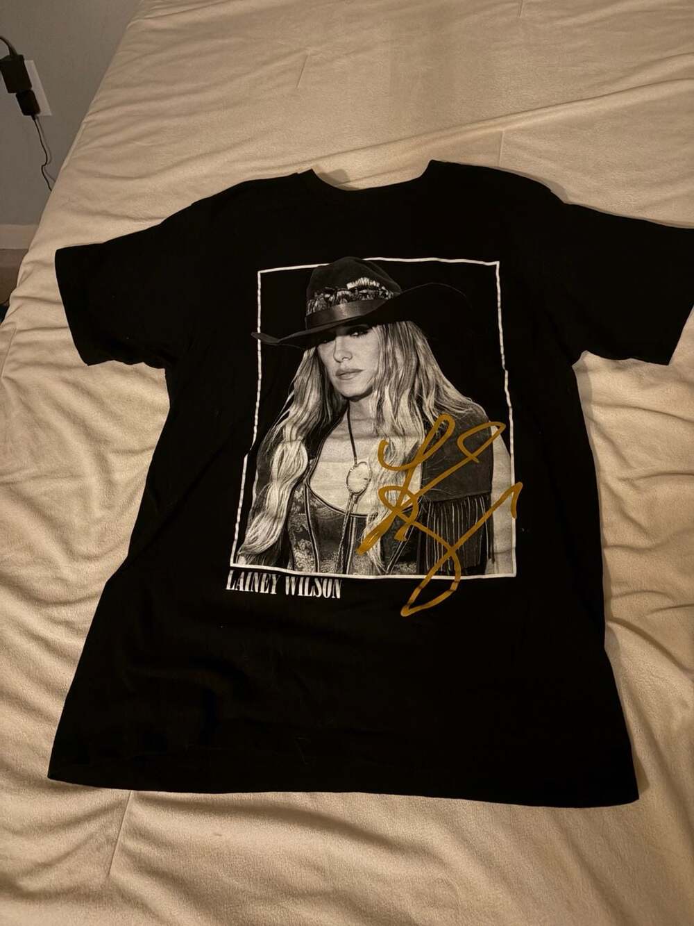 Lainey Wilson Black Graphic Short Sleeve T-Shirt with Signature Print